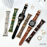 【チェーンカザリレザーバンド】アップルウォッチバンド  レザーベルト Apple Watch