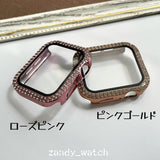 【ストーン付きメッキケース】アップルウォッチカバー  フル全面保護  ストーン付きメッキケース