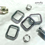 【オーロラカラー☆ストーン付きカバー】アップルウォッチカバー  フル全面保護ケース  ストーン付き オーロラ限定色