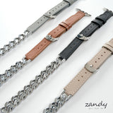 【チェーン&レザー二重巻バンド】アップルウォッチバンド 二重巻デザインベルト  Apple Watch