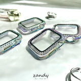 【オーロラカラー☆ストーン付きカバー】アップルウォッチカバー  フル全面保護ケース  ストーン付き オーロラ限定色