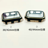 【ツヤハードケース】アップルウォッチケース カバー  ハードツヤタイプ  全面保護  ガラスフィルム一体式  Apple Watch