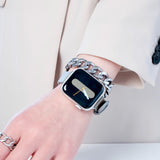 【チェーン&レザー二重巻バンド】アップルウォッチバンド 二重巻デザインベルト  Apple Watch