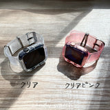 【クリア一体式バンド】アップルウォッチバンド カバー クリアベルト 一体式 Apple Watch