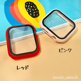 【ハードマットケース】アップルウォッチケース カバー  ハードマットタイプ  全面保護  ガラスフィルム一体式  Apple Watch