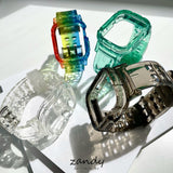 【Gクリア一体式バンド】アップルウォッチバンド カバー クリアベルト 一体式 Apple Watch