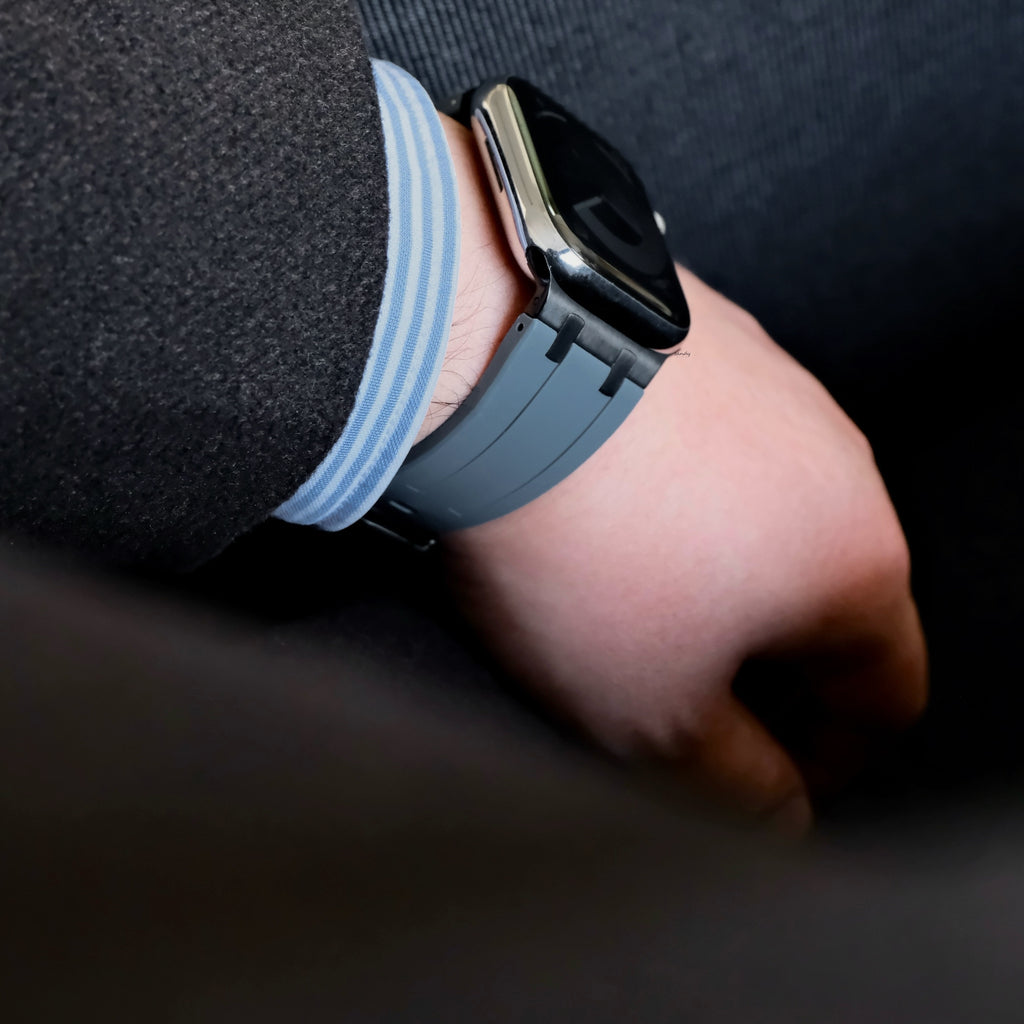 【メタルシリコンバンド】アップルウォッチバンド シリコンデザインベルト  Apple Watch