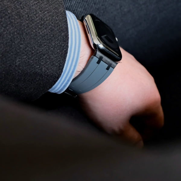 【メタルシリコンバンド】アップルウォッチバンド シリコンデザインベルト  Apple Watch