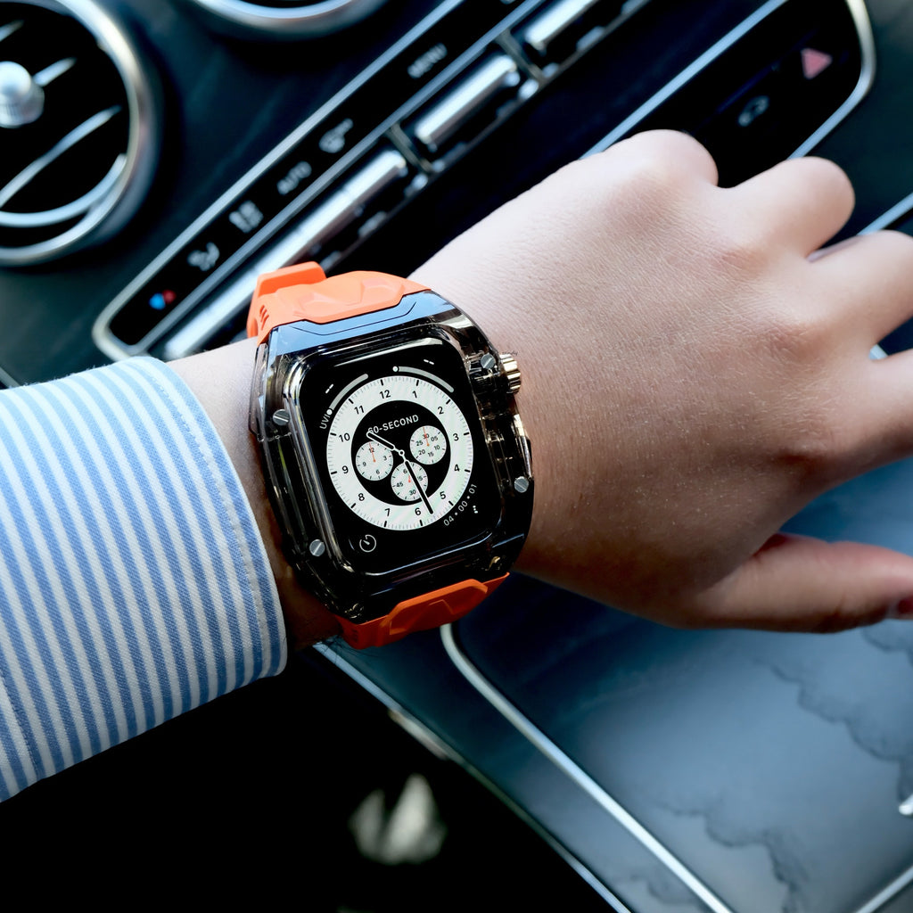 【クリア×TPU一体式バンド】クリアケース+TPUベルト クリア一体式ベルト Apple Watch