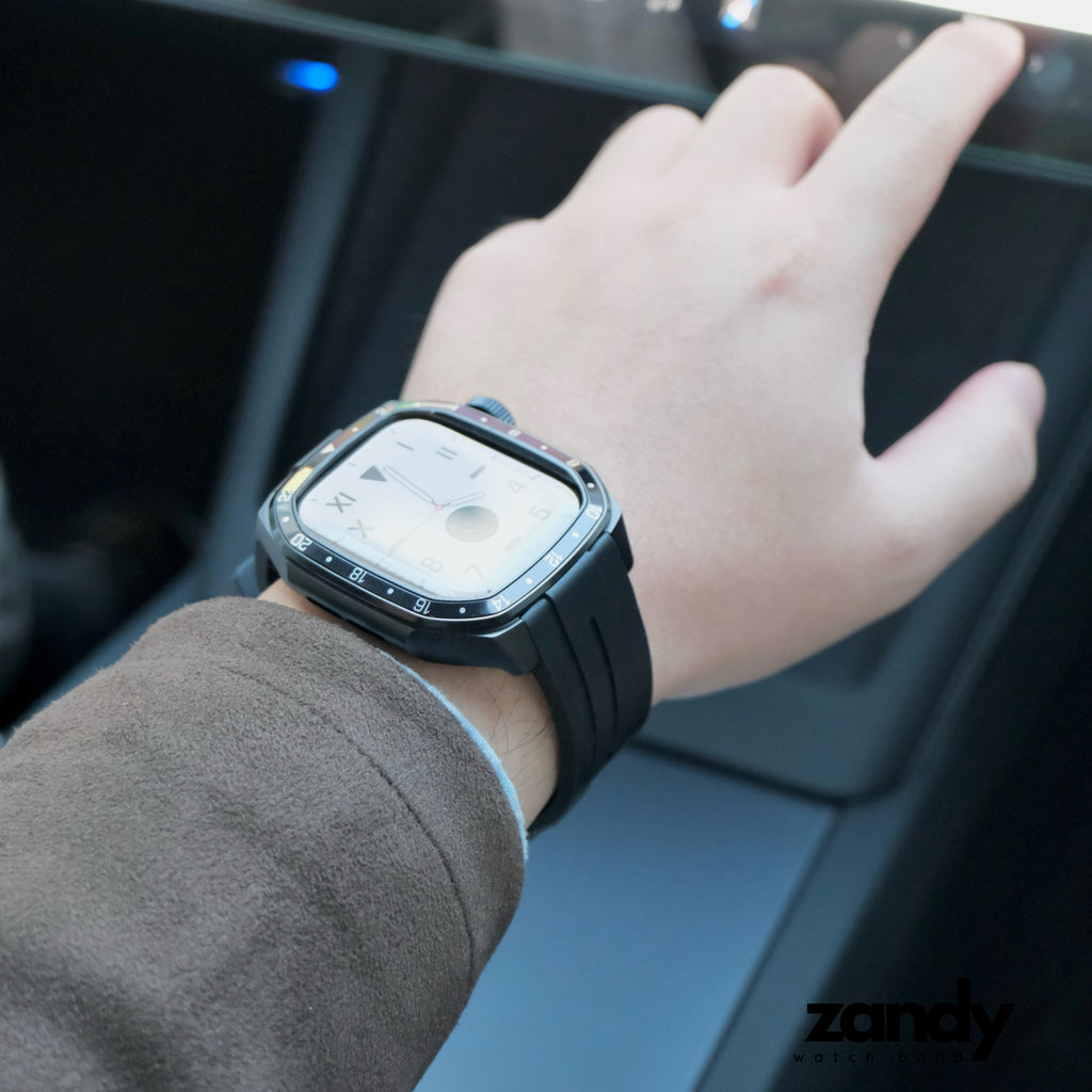 【メタルフレーム&TPU一体式バンド】A014 メタルケース+TPUベルト 一体式ベルト Apple Watch