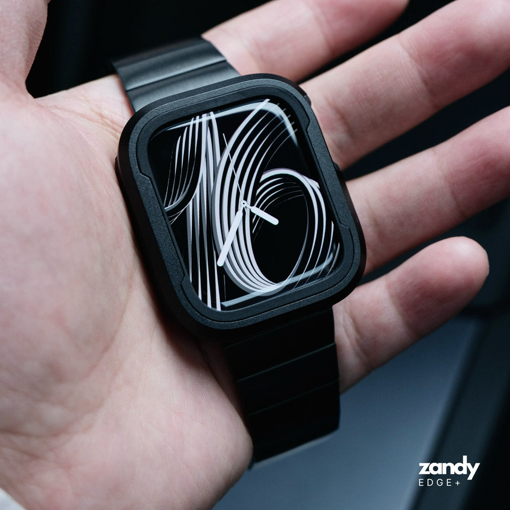 《EDGE+》【SET】B065/C012  Apple Watch エフォートレスブレスバンドBK＋ツートンフレームケースBK