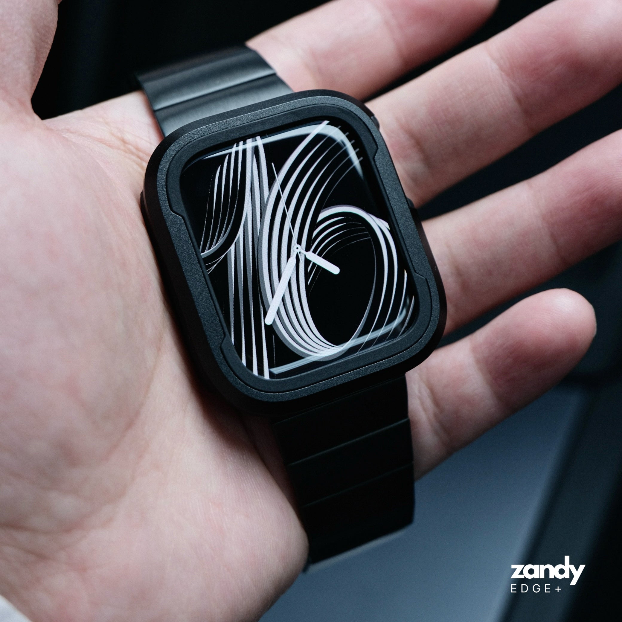 《EDGE+》【SET】B065/C012  Apple Watch エフォートレスブレスバンドBK＋ツートンフレームケースBK
