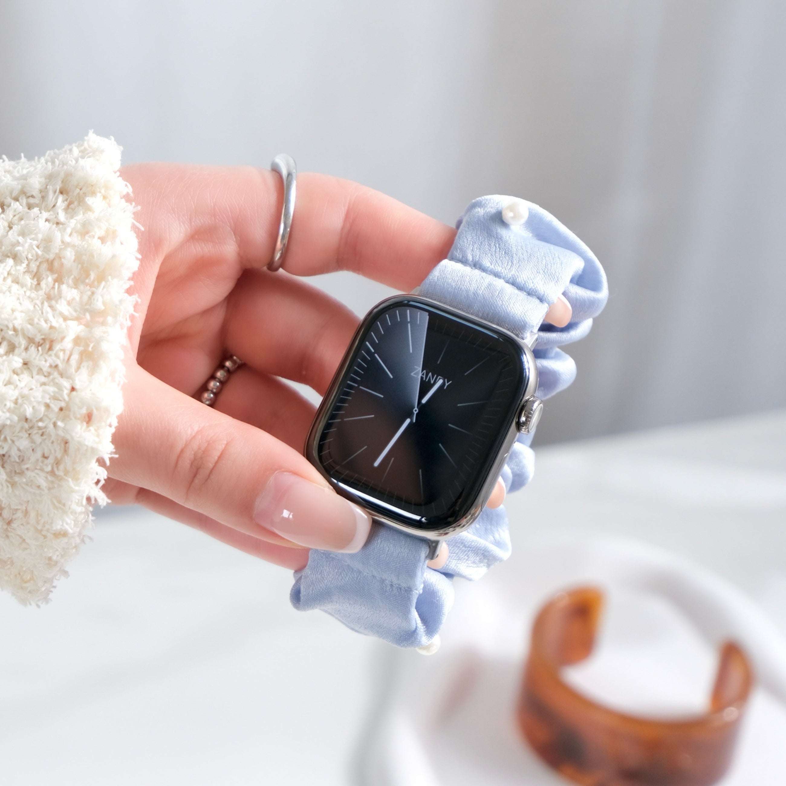 【パールグロウシュシュバンド】B074アップルウォッチバンド シュシュベルト Apple Watch