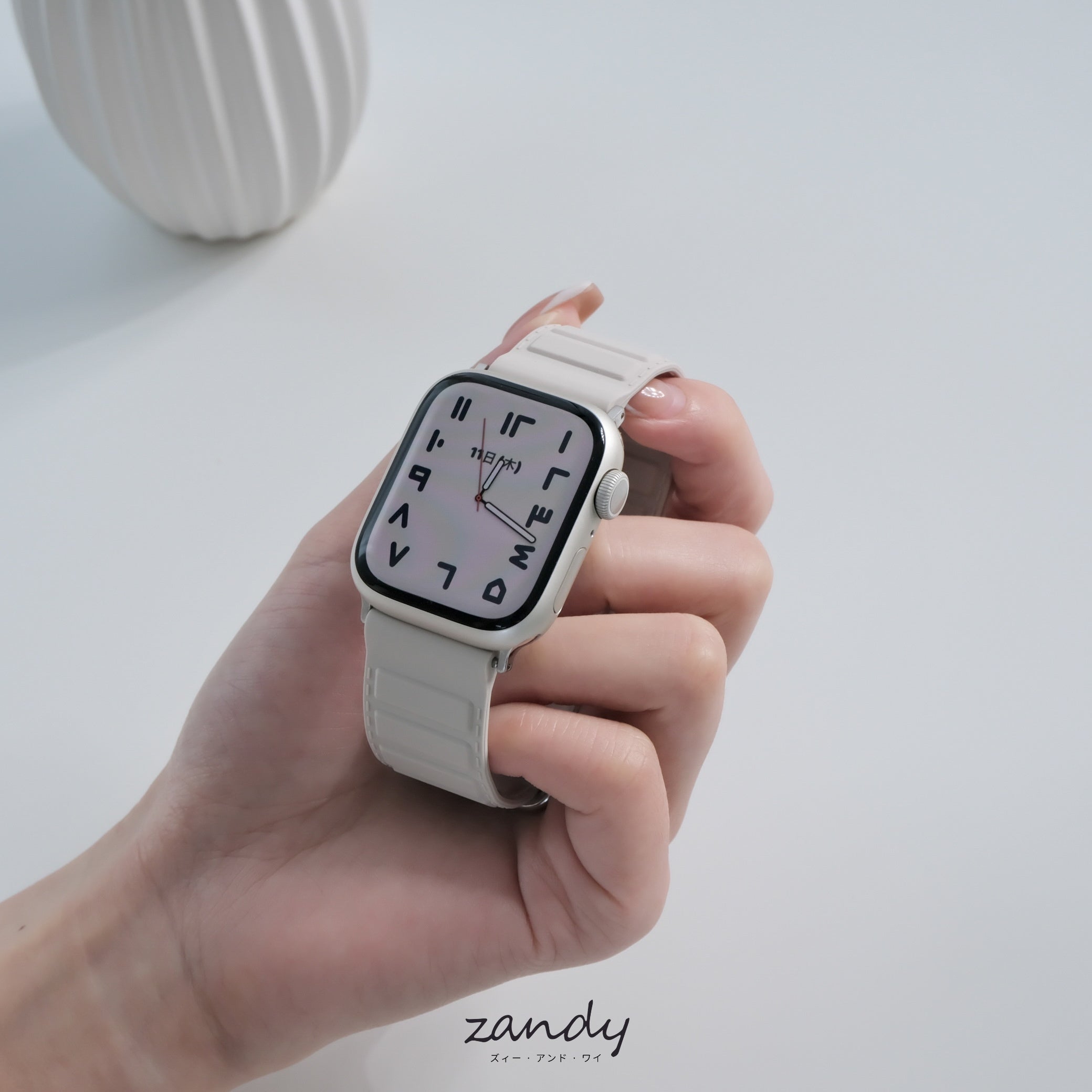 【メタリックシリコンループ①】アップルウォッチバンド マグネットシリコンベルト Apple Watch