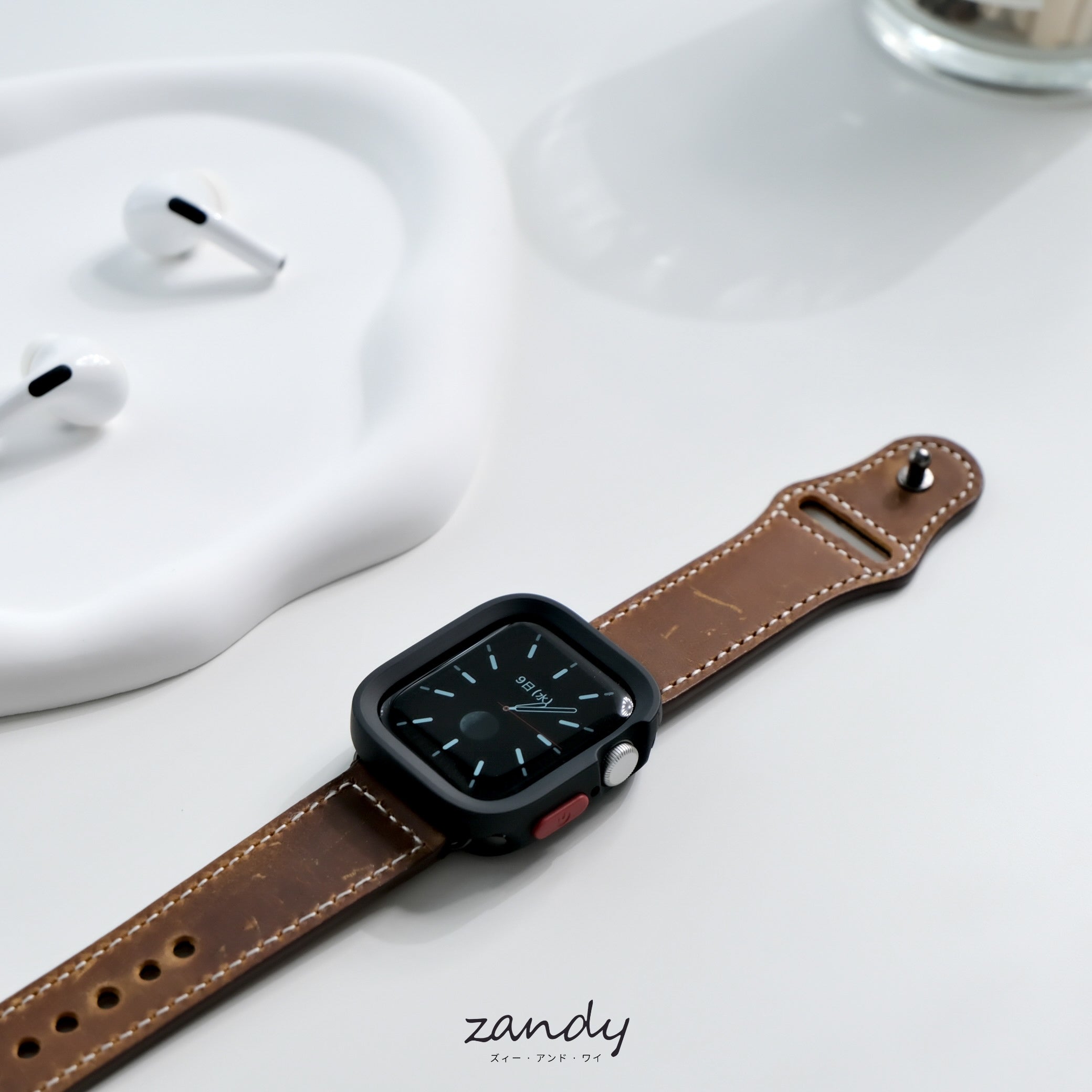 Apple Watch バンド一体型sステンレスハードケース45ｍｍ black - 時計