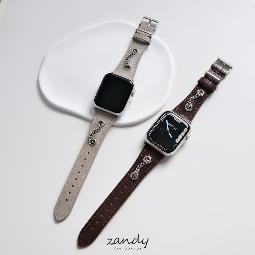 【チェーンカザリレザーバンド】アップルウォッチバンド  レザーベルト Apple Watch