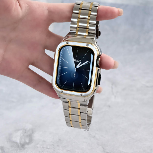 【ステンレス一体式バンド】ステンレスケース+ステンレスベルト一体式  Apple Watch