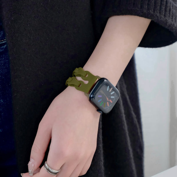 【チェーン風シリコンバンド】アップルウォッチバンド シリコンベルト Apple Watch