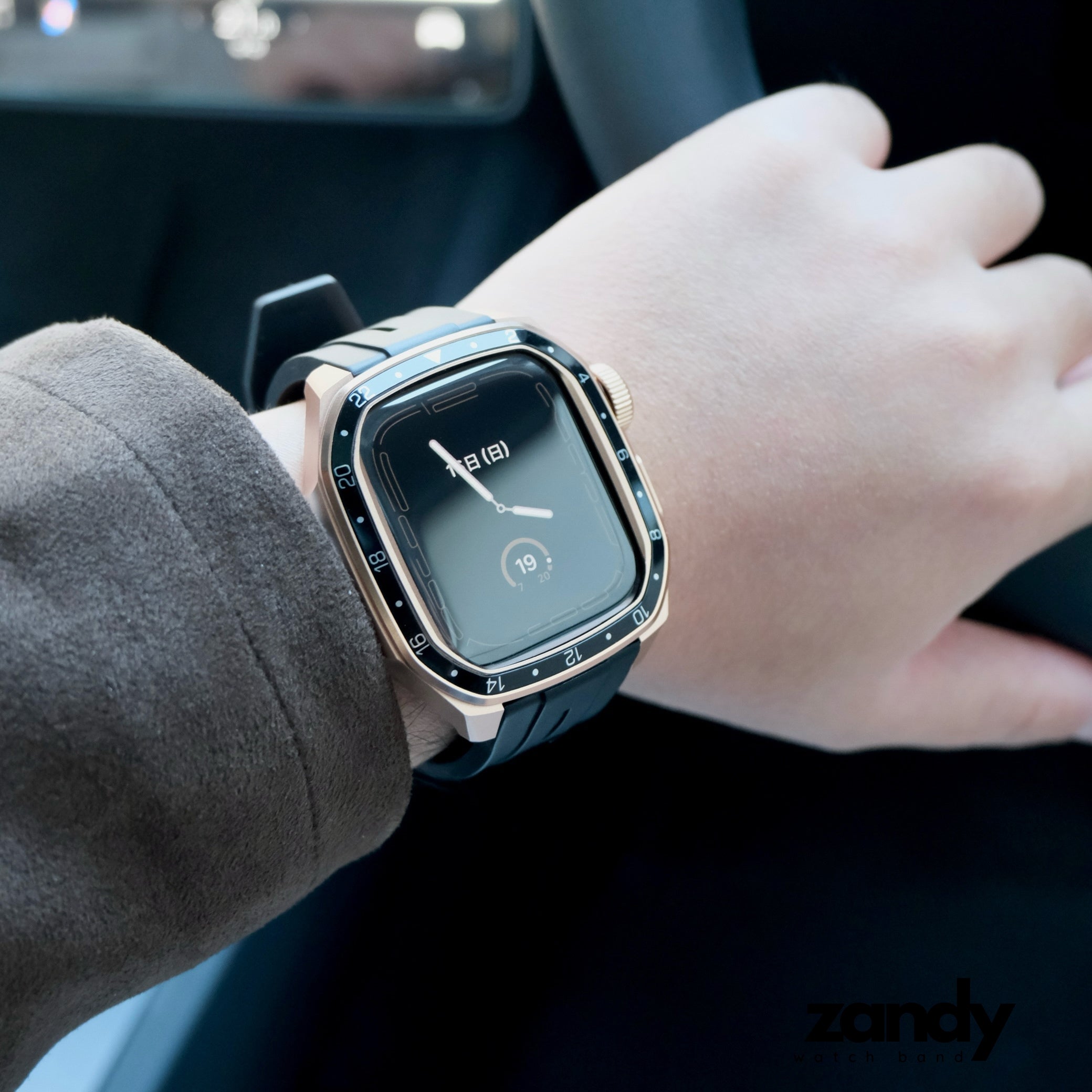 【メタルフレーム&TPU一体式バンド】A014 メタルケース+TPUベルト 一体式ベルト Apple Watch