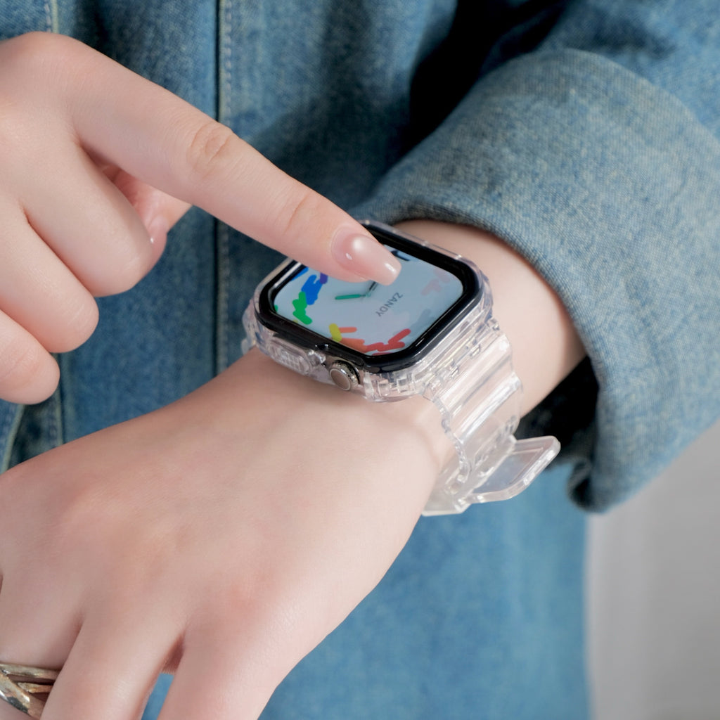 【エアクリアケース一体式バンド】A015 アップルウォッチバンド 一体式ベルト Apple Watch 10/11専用モデル