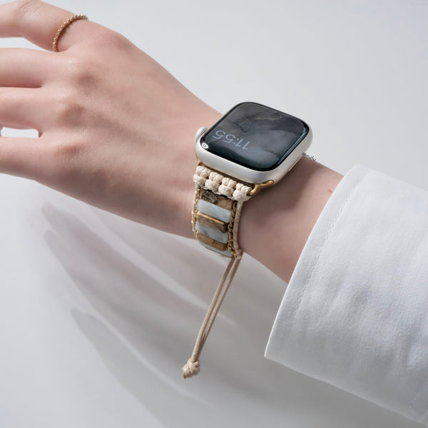 【ストーンブレスレットバンド】アップルウォッチバンド 天然石ブレスレット ハンドメイドベルト  Apple Watch