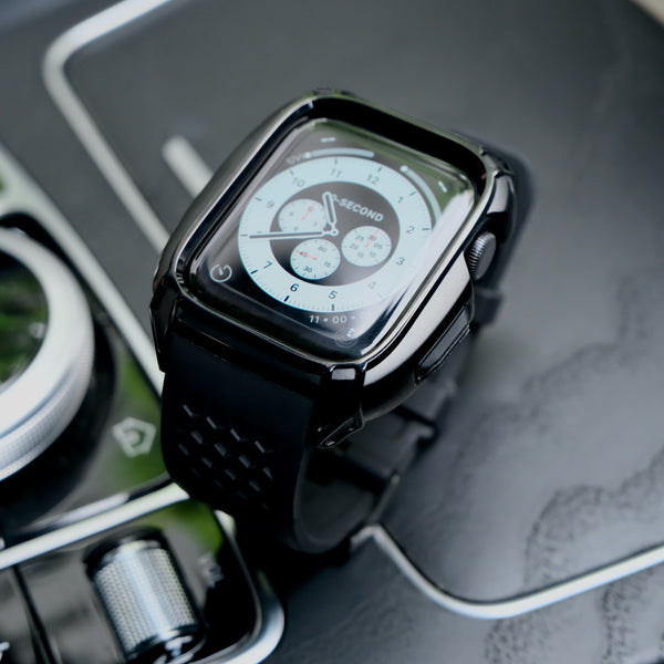 【ステンレスフレーム&TPU一体式バンド】ステンレスケース+TPUベルト 一体式ベルト Apple Watch