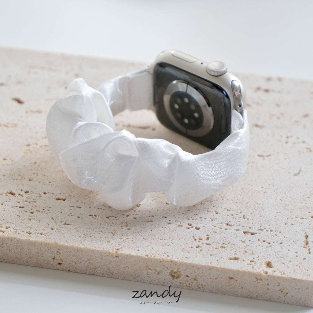【サテンシュシュバンド】B075 アップルウォッチバンド シュシュベルト Apple Watch