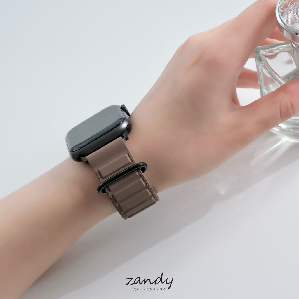 【メタリックシリコンループ②】アップルウォッチバンド マグネットシリコンベルト Apple Watch