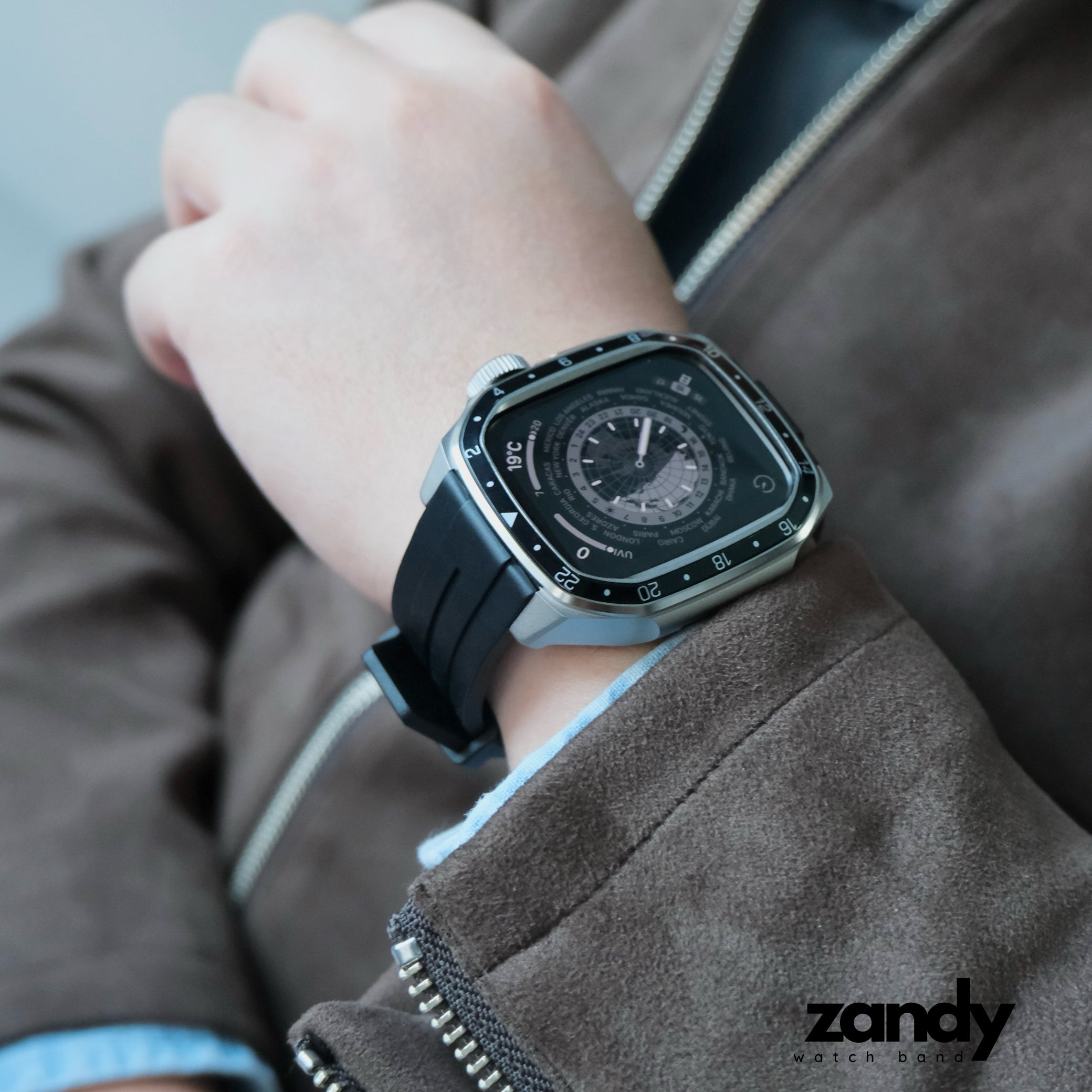 【メタルフレーム&TPU一体式バンド】A014 メタルケース+TPUベルト 一体式ベルト Apple Watch