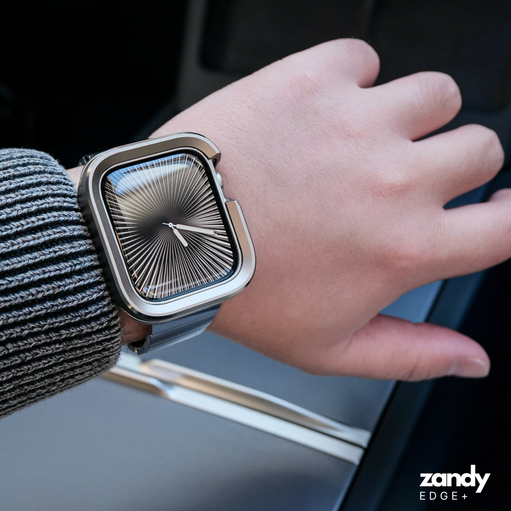 《EDGE+》【SET】B065/C006  Apple Watch エフォートレスブレスバンドSV＋メタルダブルフレームケースTG