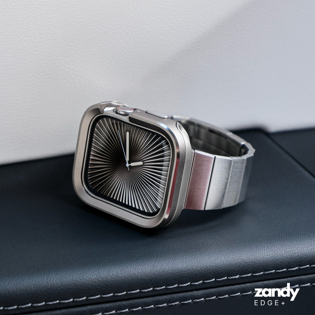 《EDGE+》【SET】B065/C006  Apple Watch エフォートレスブレスバンドSV＋メタルダブルフレームケースTG