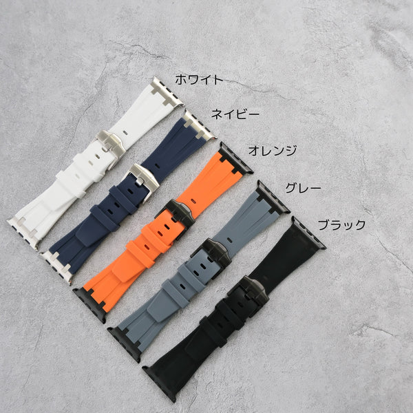 【メタルシリコンバンド】アップルウォッチバンド シリコンデザインベルト  Apple Watch