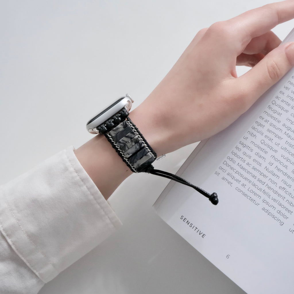 【ストーンブレスレットバンド】アップルウォッチバンド 天然石ブレスレット ハンドメイドベルト  Apple Watch