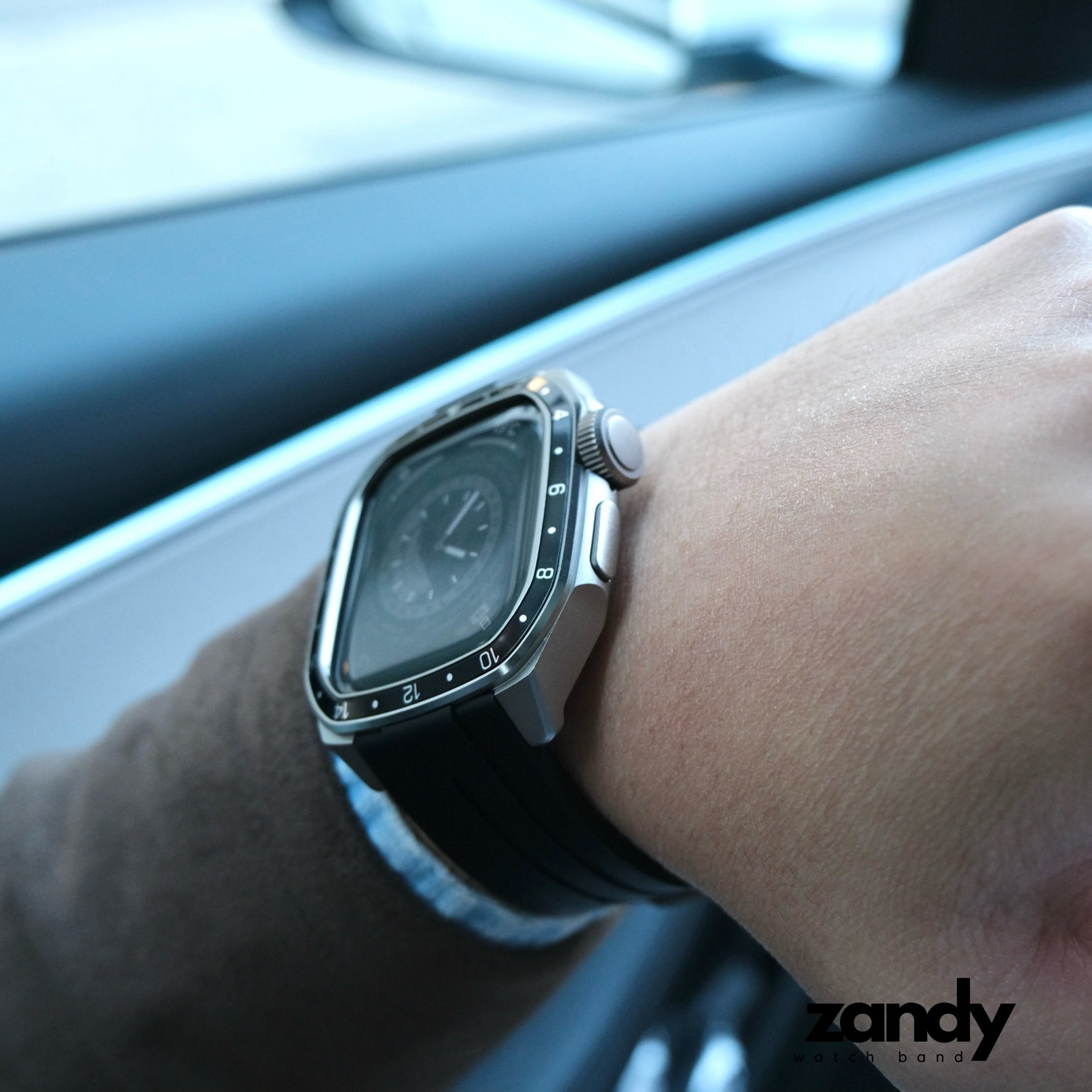 【メタルフレーム&TPU一体式バンド】A014 メタルケース+TPUベルト 一体式ベルト Apple Watch