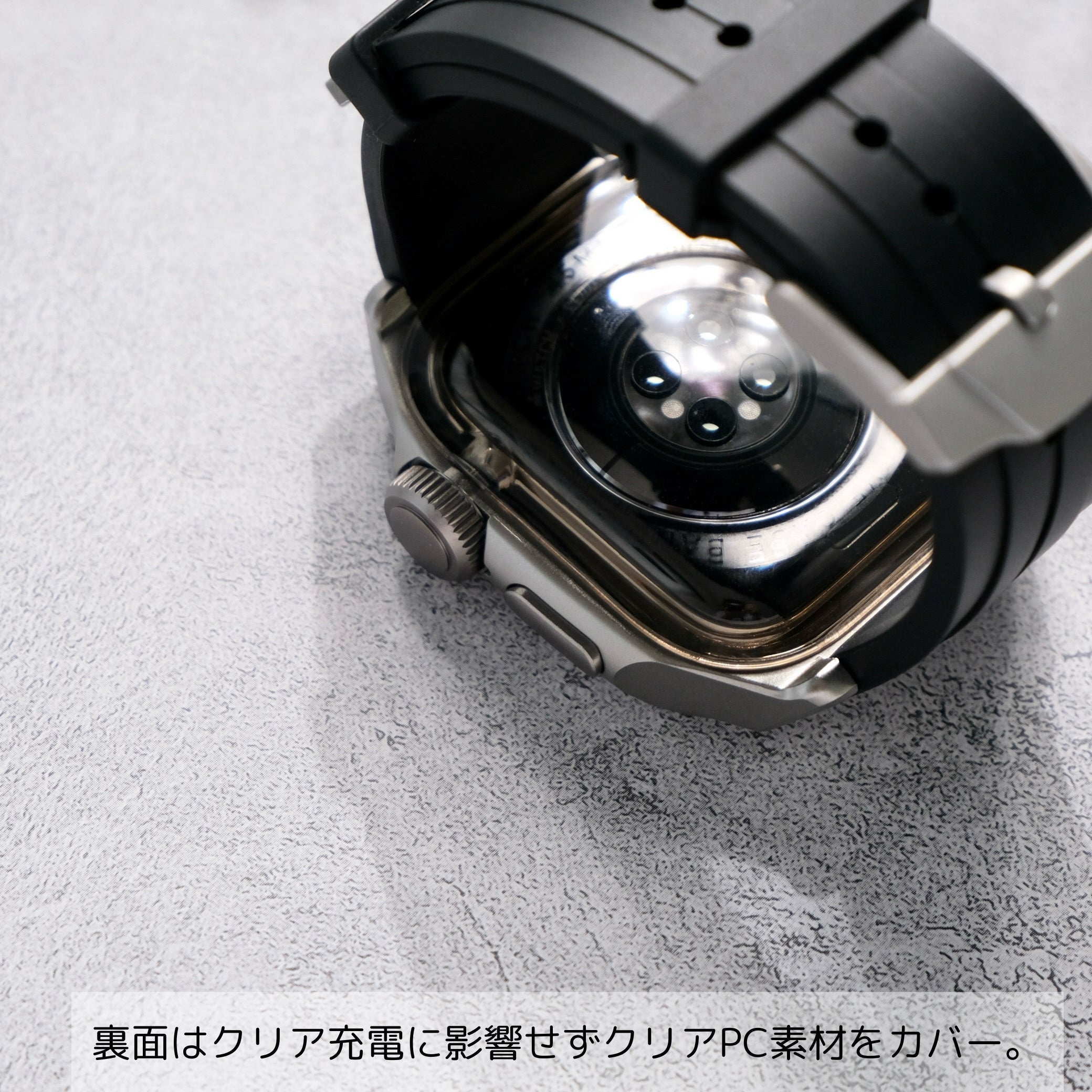 【メタルフレーム&TPU一体式バンド】A014 メタルケース+TPUベルト 一体式ベルト Apple Watch