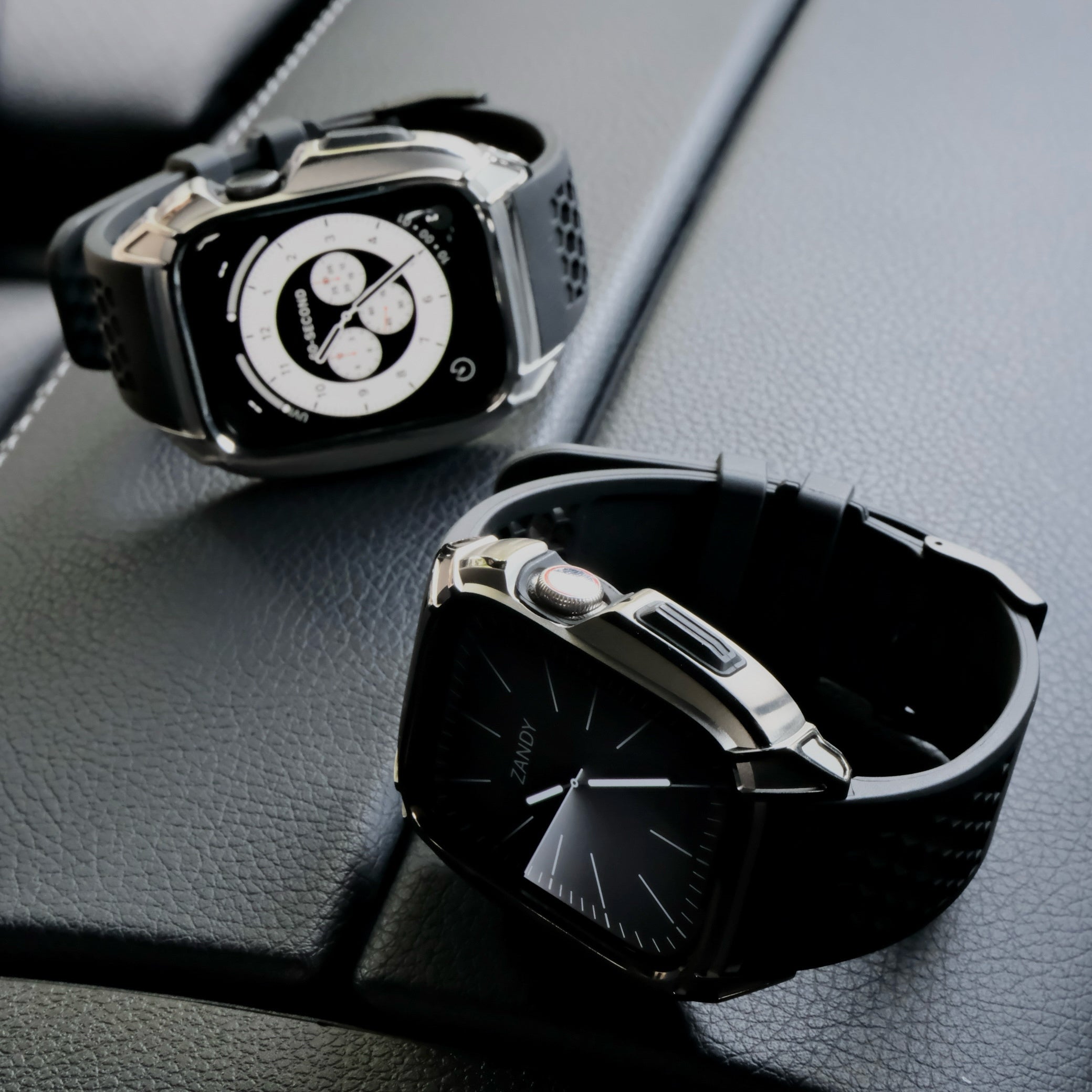 【ステンレスフレーム&TPU一体式バンド】ステンレスケース+TPUベルト 一体式ベルト Apple Watch
