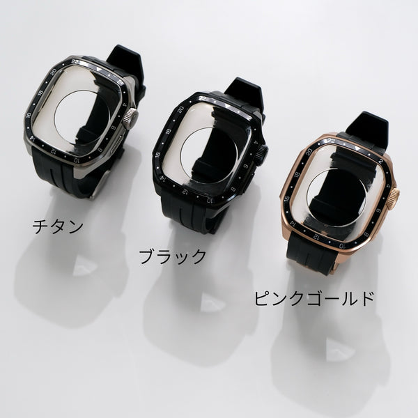 【メタルフレーム&TPU一体式バンド】A014 メタルケース+TPUベルト 一体式ベルト Apple Watch