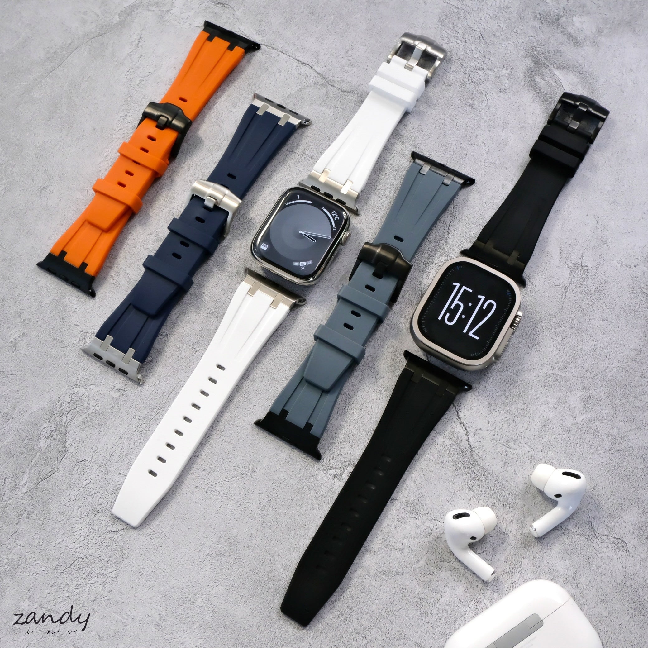 【メタルシリコンバンド】アップルウォッチバンド シリコンデザインベルト  Apple Watch メイン画像