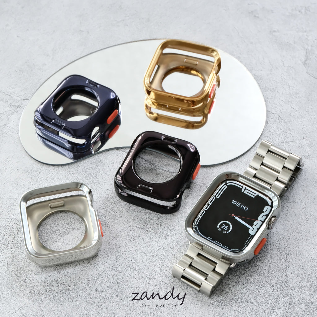 メッキタイプ！【スクエアソフトフレームケース】アップルウォッチカバー ソフトフレーム Apple Watch