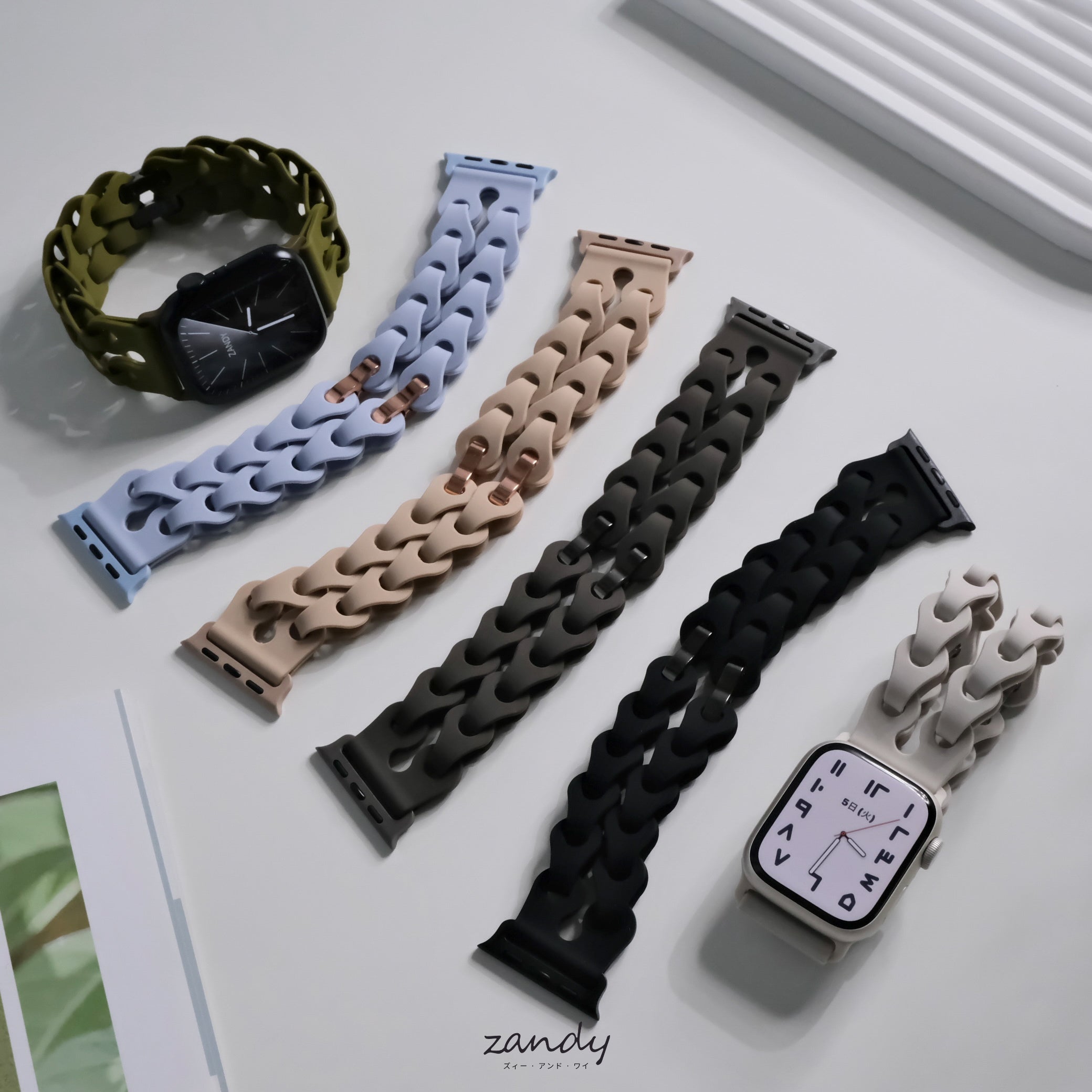【チェーン風シリコンバンド】アップルウォッチバンド シリコンベルト Apple Watch メイン画像