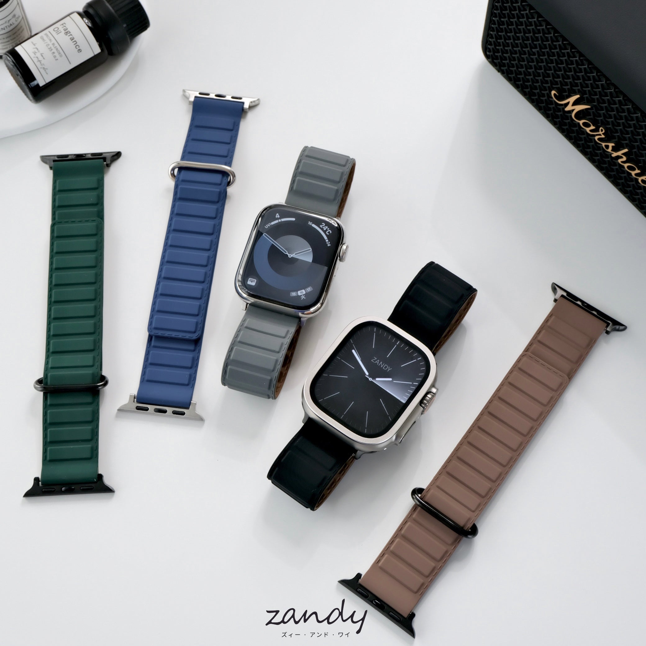 【メタリックシリコンループ②】アップルウォッチバンド マグネットシリコンベルト Apple Watch メイン画像