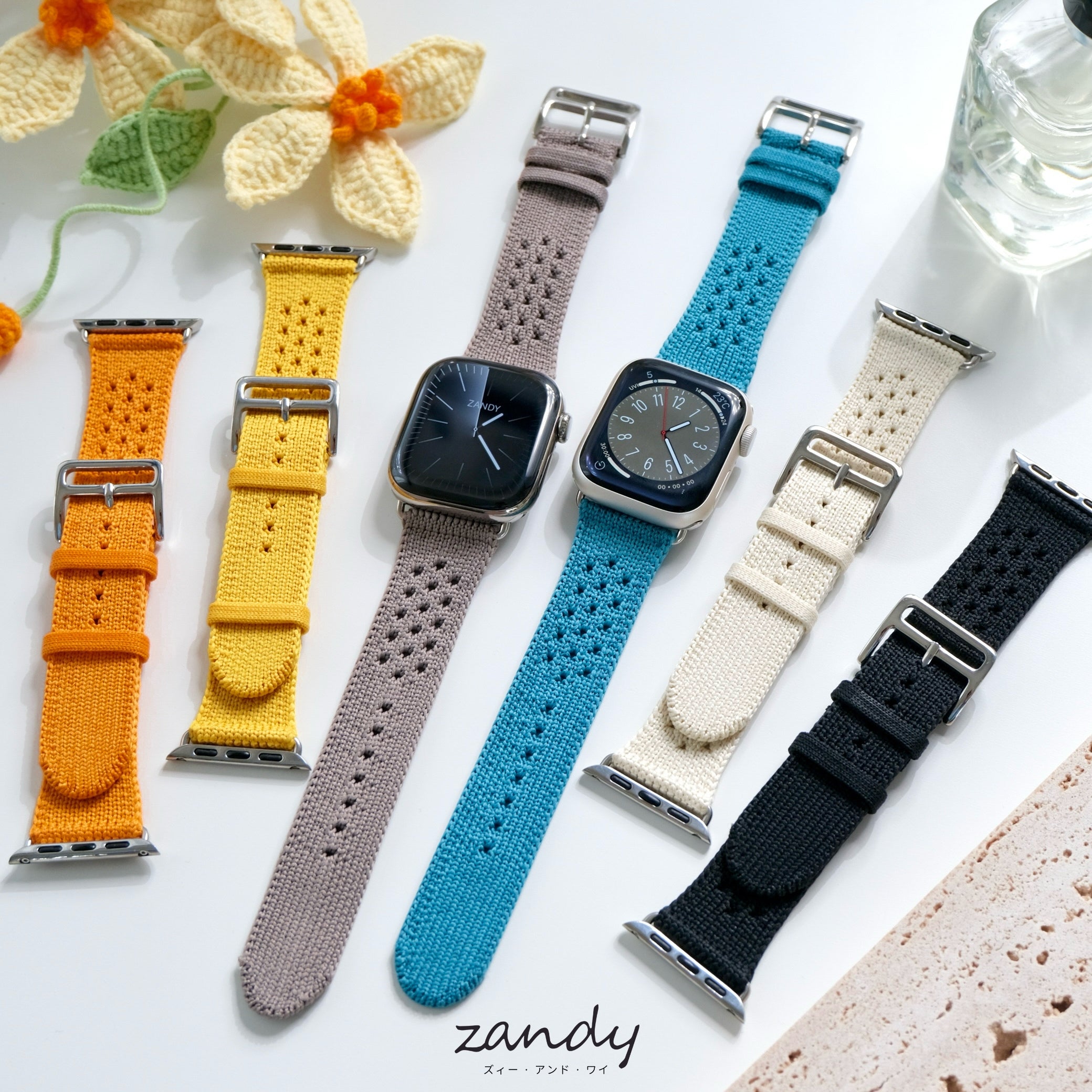 【クロシェ風ブレイドバンド】B077 アップルウォッチバンド ナイロンベルト Apple Watch