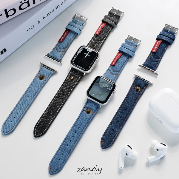 【デニムレザーバンド】アップルウォッチバンド デニム&レザーベルト Apple Watch