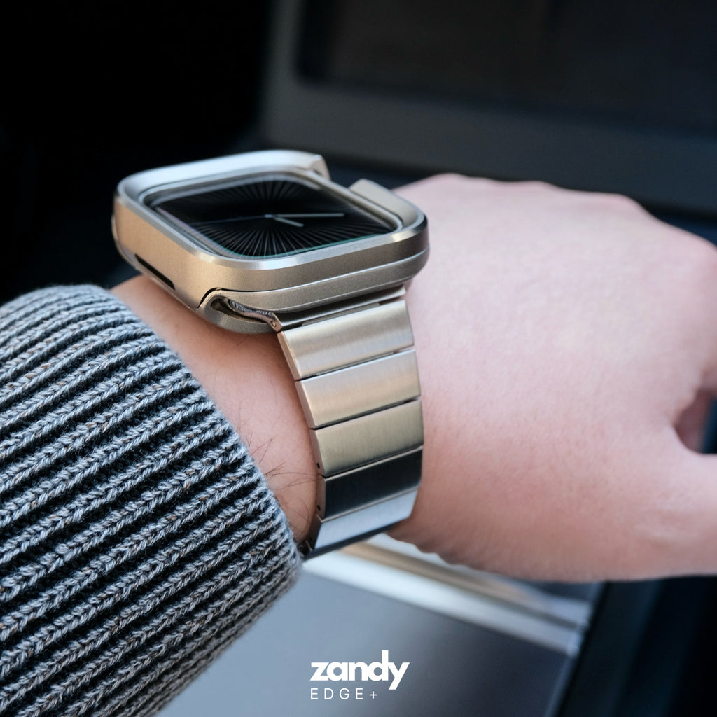 《EDGE+》【SET】B065/C006  Apple Watch エフォートレスブレスバンドSV＋メタルダブルフレームケースTG