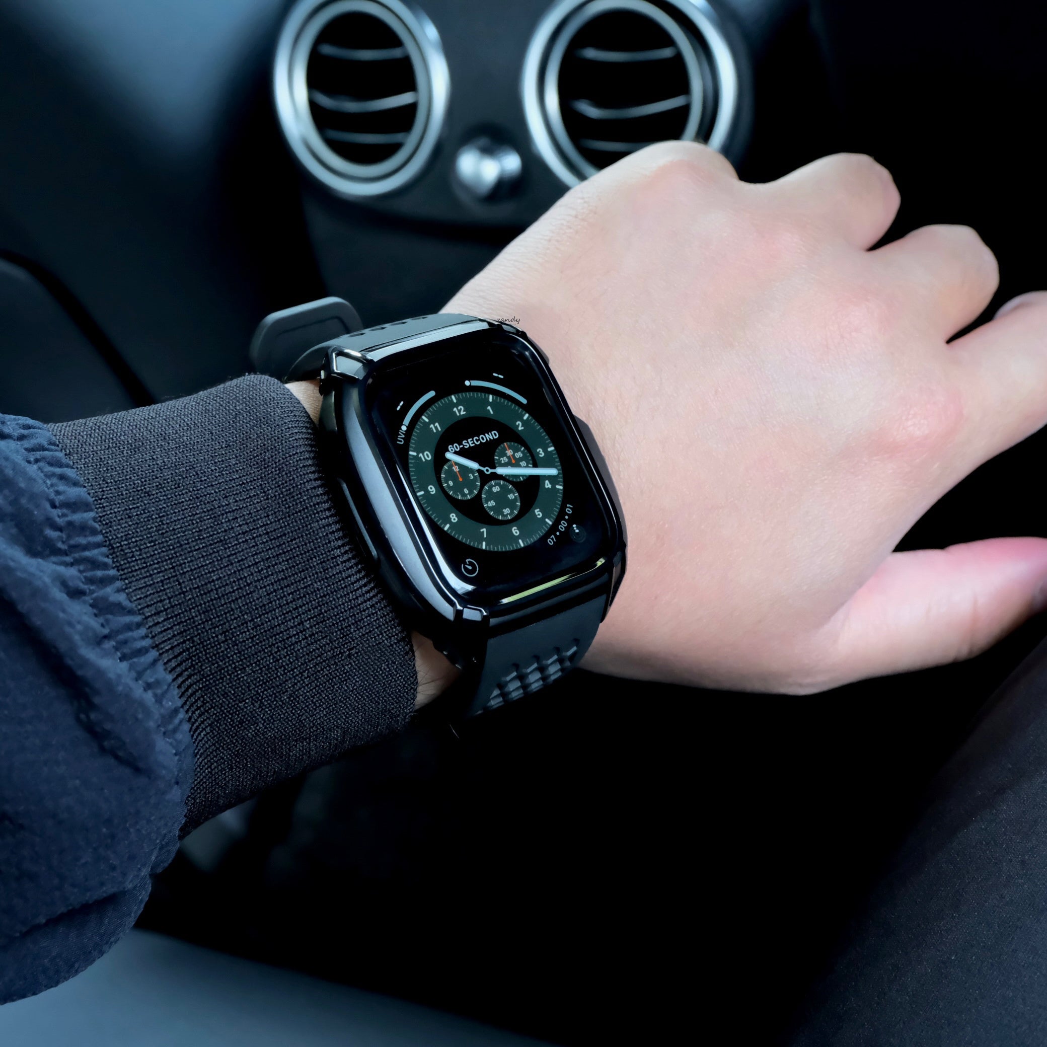 【ステンレスフレーム&TPU一体式バンド】ステンレスケース+TPUベルト 一体式ベルト Apple Watch