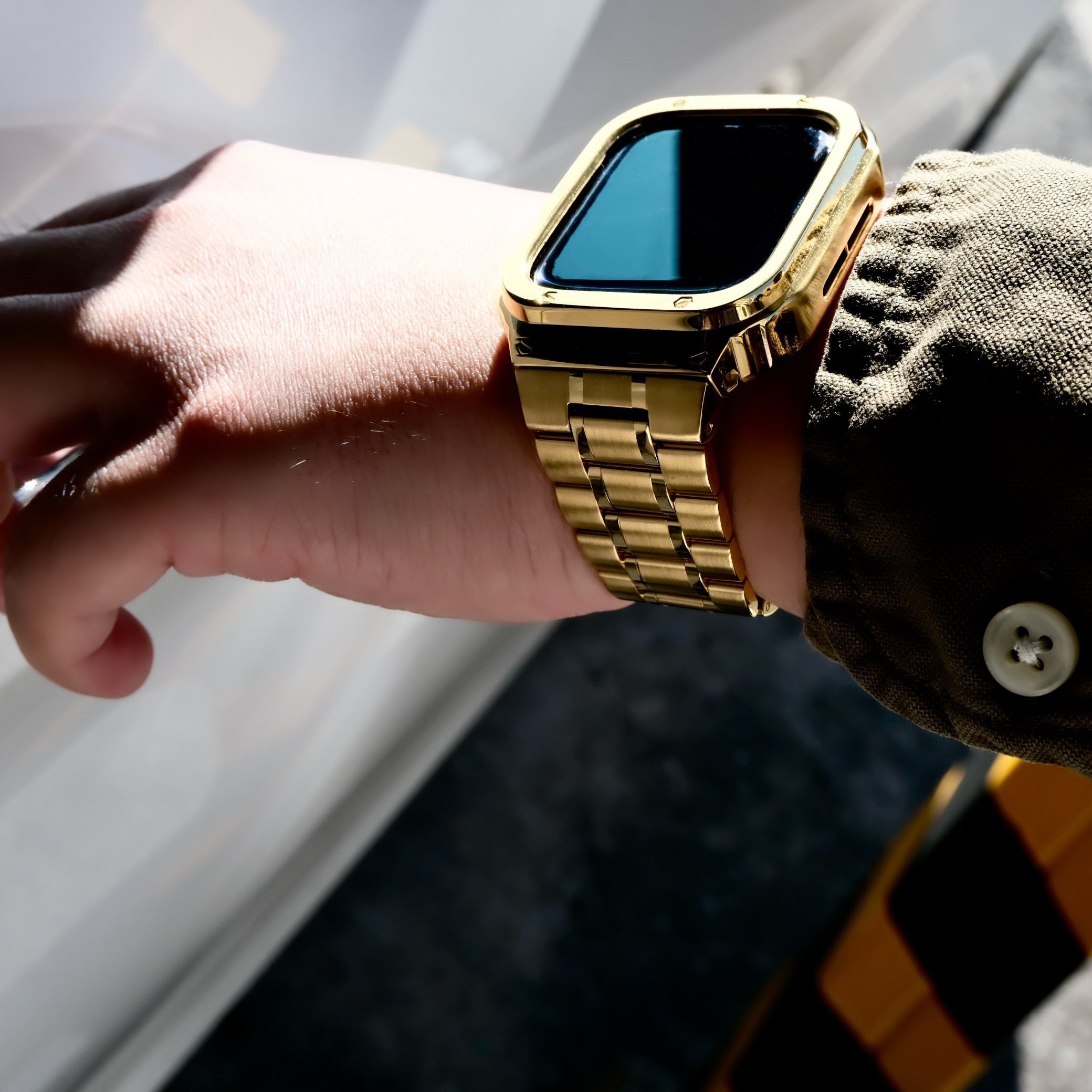 【ステンレス一体式バンド】ステンレスケース+ステンレスベルト一体式  Apple Watch