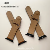 【SET】B030/C004  Apple Watch レザーバンド＋メッキハードフルケース