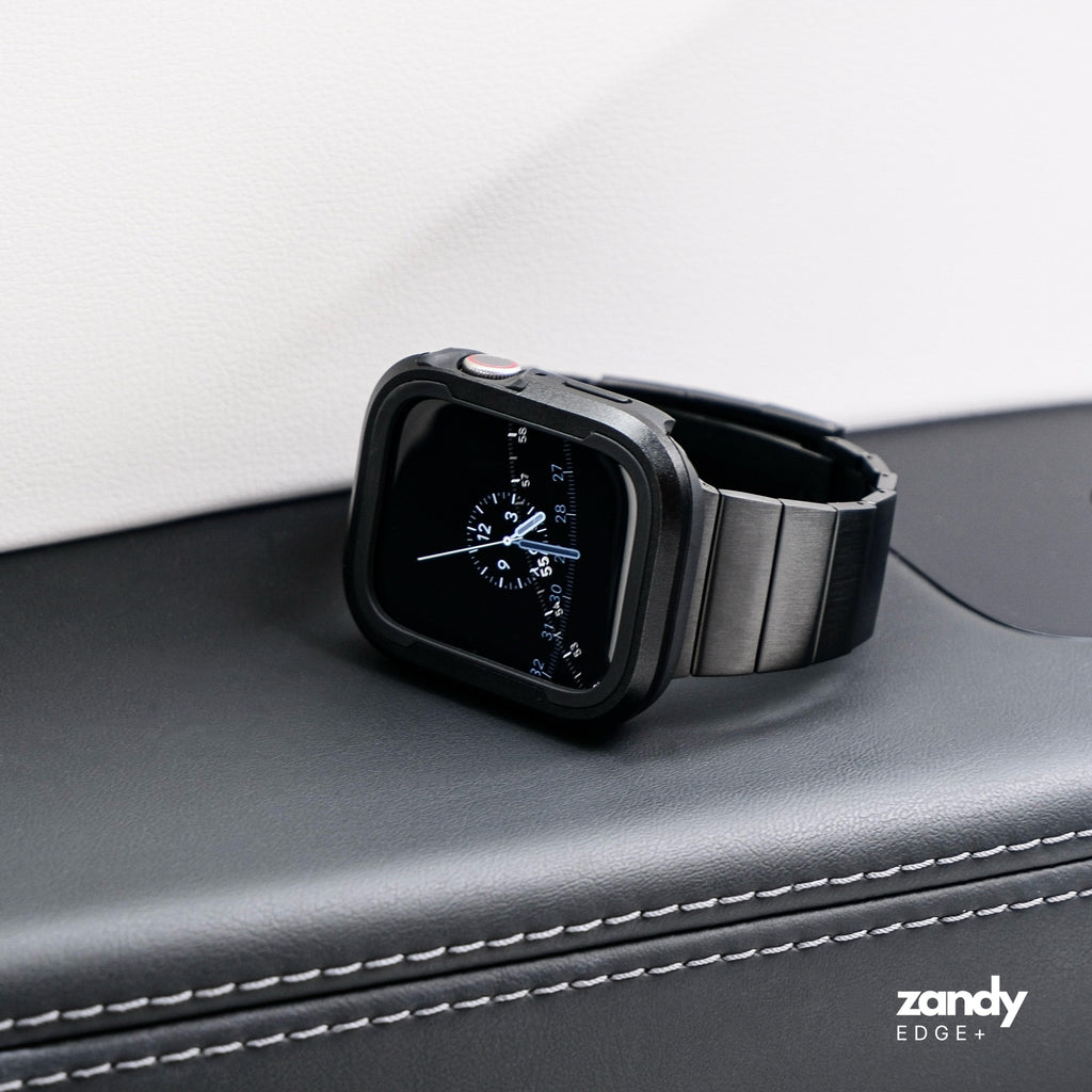 《EDGE+》【SET】B065/C012  Apple Watch エフォートレスブレスバンドBK＋ツートンフレームケースBK