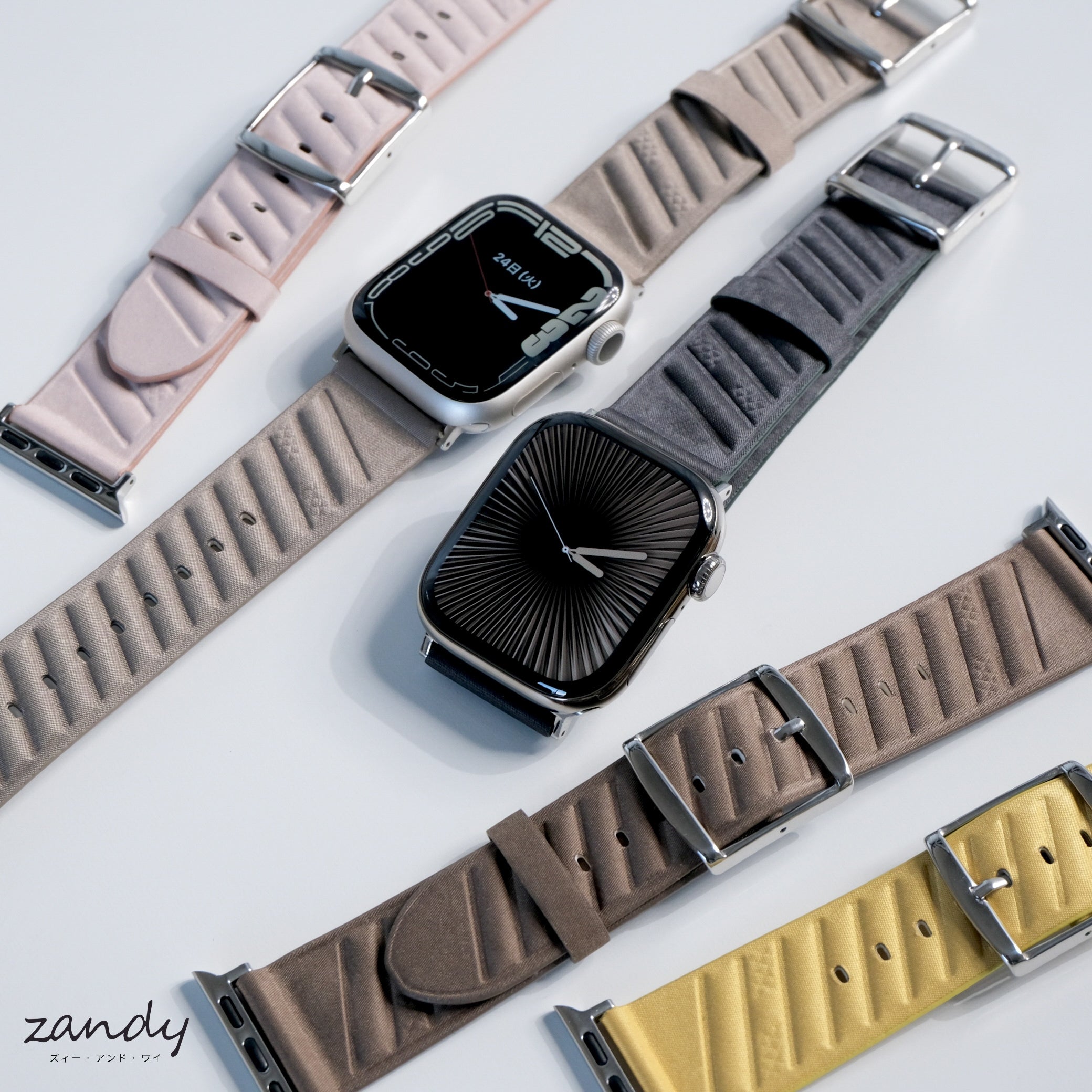 【ストライプバンド】 B062 アップルウォッチバンド ナイロン レザーベルト Apple Watch