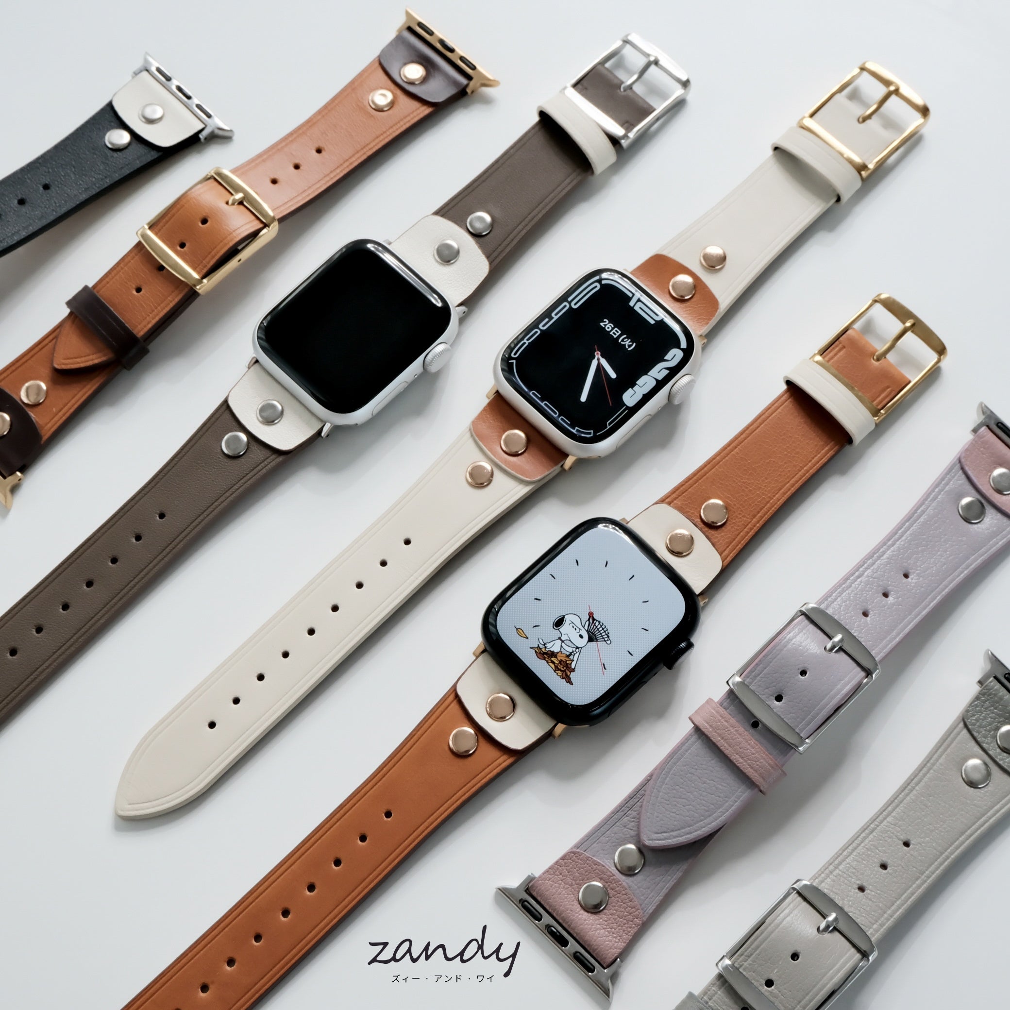【ツートンレザーバンド】アップルウォッチバンド  レザーベルト Apple Watch